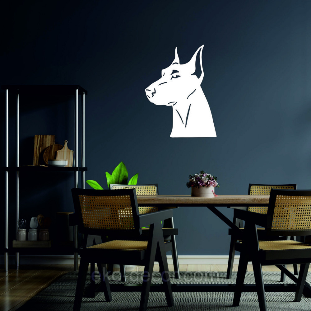 Декоративное настенное Панно «Доберман», Декор на стену 70*50 см, Белый Киев - изображение 5