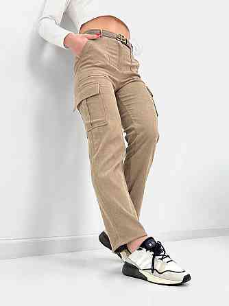 Жіночі вельветові брюки карго "Urban" оптом | Норма Бежевий, 48 Київ