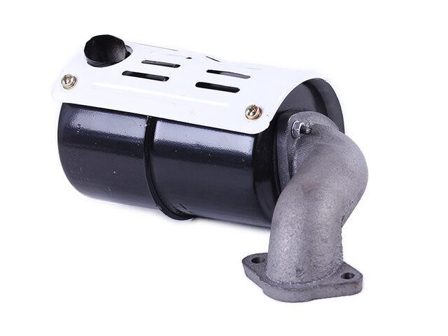 Глушитель с коленом  на дизельный двигатель 195N, под 2 отверстия Мукачево - изображение 1