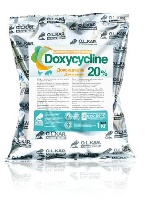 Доксициклін 20% 1 кг (кормовий антибіотик для свиней і птиці) O.L.KAR. Вінниця - фото 1