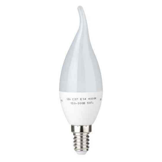 Лампа світлодіодна LED CA37, E14, 3 Вт, 150-300 В, 4000 K, 30000 год, гарантія 3 роки (Свічка на вітрі) Львів
