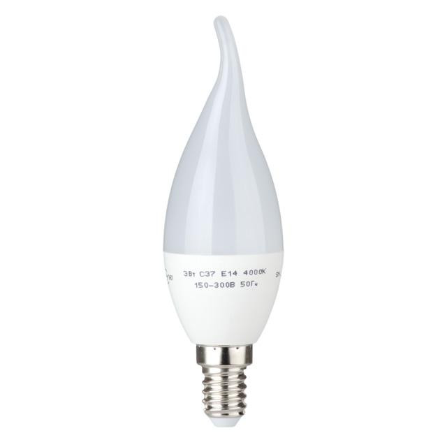 Лампа світлодіодна LED CA37, E14, 3 Вт, 150-300 В, 4000 K, 30000 год, гарантія 3 роки (Свічка на вітрі) Львів - фото 2