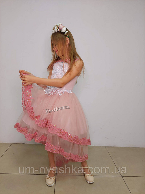 Дитяча сукня видовжене ззаду Синя 122-134 Кривий Ріг - фото 5