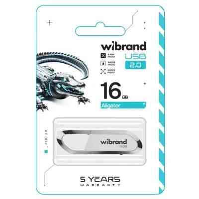 USB флеш накопитель Wibrand 16GB Aligator White USB 2.0 (WI2.0/AL16U7W) Винница