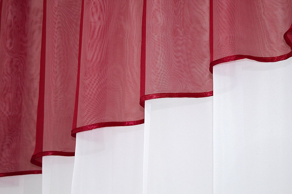 Кухонная занавеска VR-Textil № 047к красный с белым 280х170 см (50-087) Киев - изображение 3