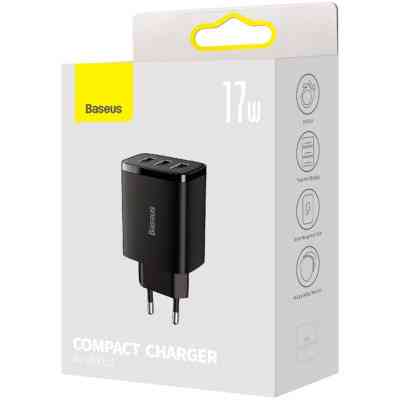 Зарядное устройство Baseus Compact Charger 3U Black (CCXJ020101) Винница