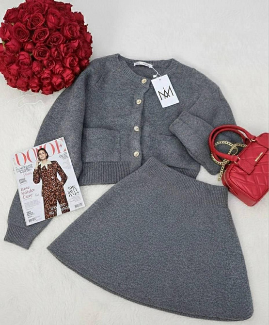 Женский стильный элегантный костюм двойка из ангоры Меланж, 46/48 Одесса - изображение 1