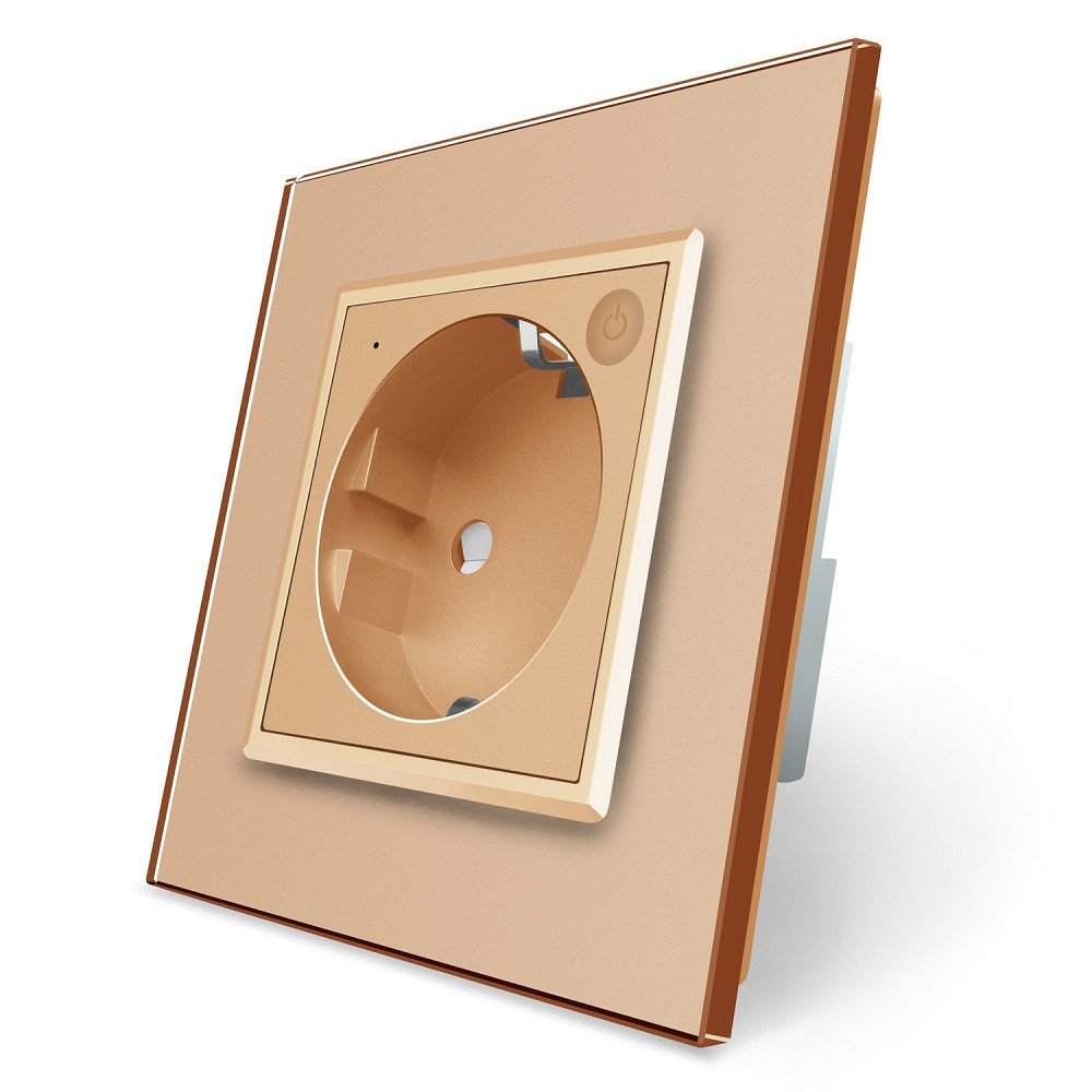 LIVOLO Розумна розетка ZigBee з заземленням Livolo золото (VL-FCTC16AZ-2BP) Коломия - фото 1