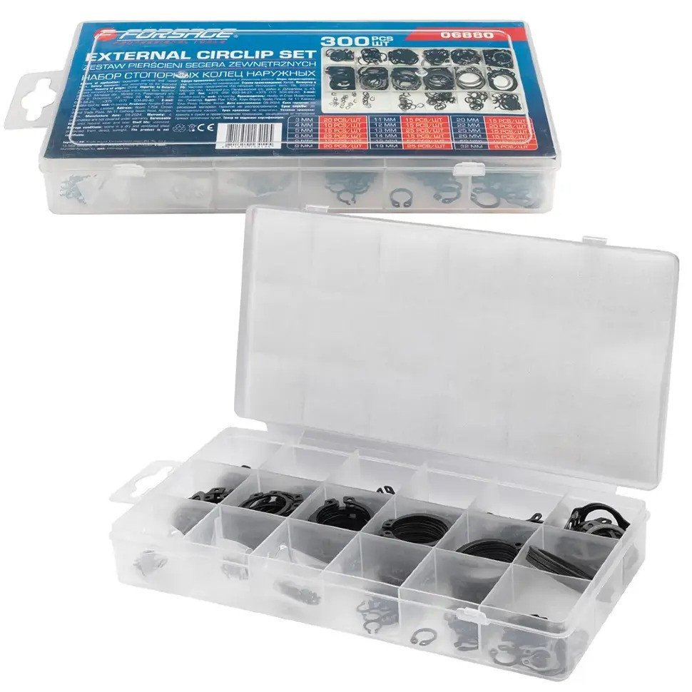 Набор стопорных колец внешних 300шт. FORSAGE F-06880 Одесса - изображение 2