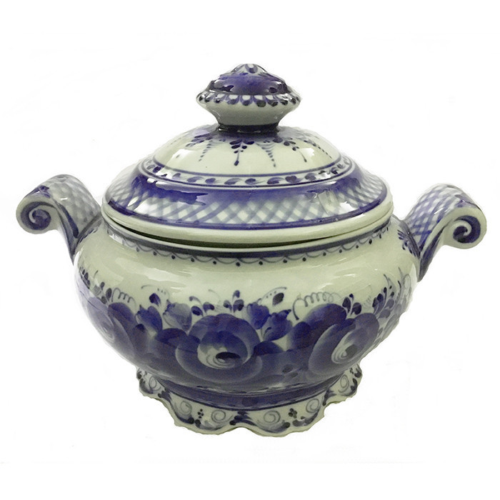 Тарілка супниця з кришкою Гжель Київ - фото 1