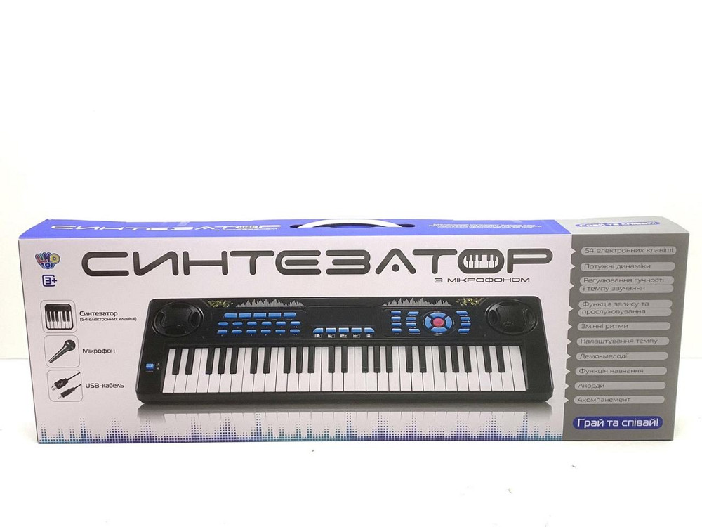 Синтезатор-піаніно Limo Toy дитячий з мікрофоном та USB 54 клавіші Чорний (M 5499) Чернігів - фото 4