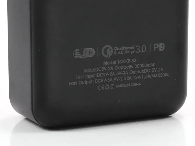 Зовнішній акумулятор (power bank) 30000мАг 22,5Вт KP KP-33 Київ - фото 6
