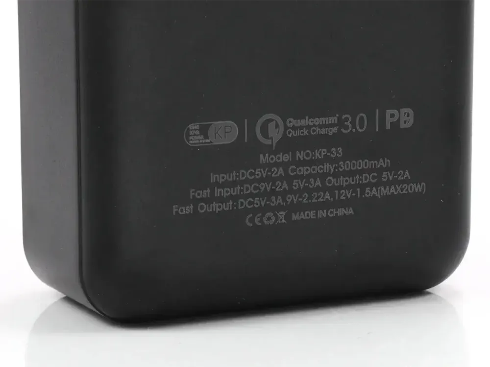 Зовнішній акумулятор Power Bank KP KP-33 30000 мАг, 22,5 Вт, швидка зарядка для смартфонів, планшетів та гаджетів Одеса - фото 6