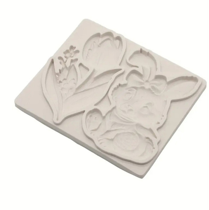 Молд пасхальный кролик 93 на 80 мм серый Киев - изображение 4