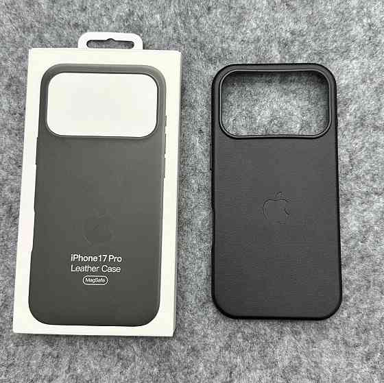 Iphone 17 Pro Кожаный чехол Магсейф (черный) Одесса