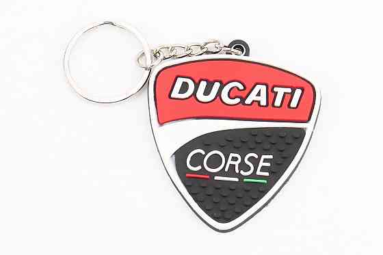 Брелок "DUCATI", гумовий 50х45мм, чорно-червоний Бершадь