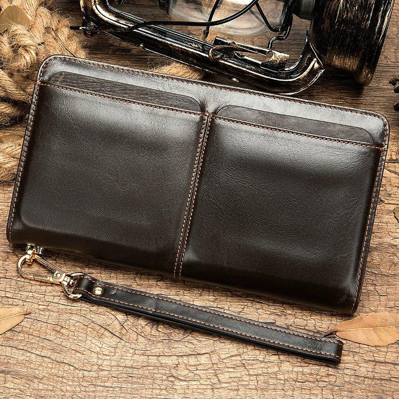 Мужской клатч-барсетка с ремешком на руку Vintage 14940 Коричневый Киев - изображение 4