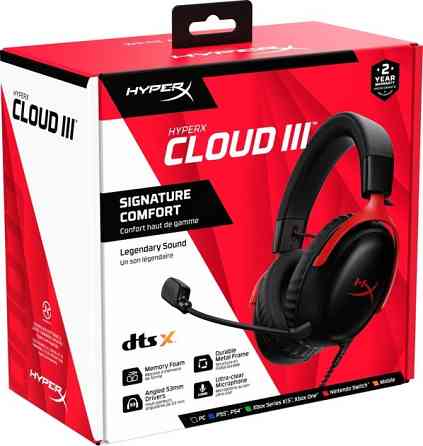Гарнітура HyperX Cloud III Black/Red (727A9AA) чорний/червоний Харьков