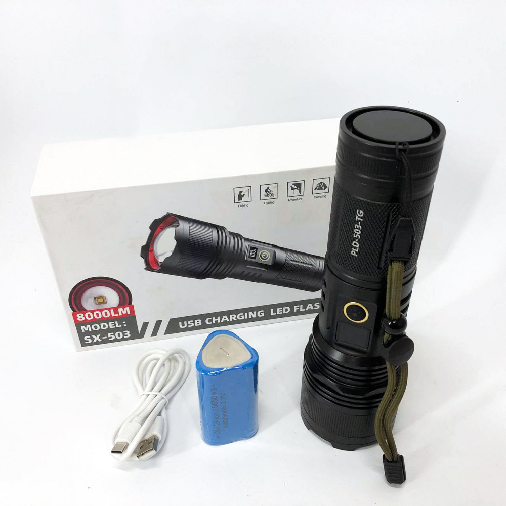 Пилозахищений ліхтар PLD-503-TG, Потужний світлодіодний кишеньковий ліхтарик, Ліхтарик police оригінал ZN-71 Львів - фото 12