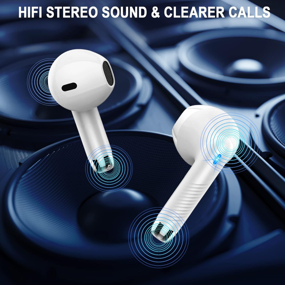 Jxrev J53 беспроводные наушники Bluetooth 5.4, 13 мм, 40 ч, ENC, IP7, LED-дисплей, сенсорное управление, Pearl White Киев - изображение 7