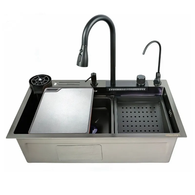 Мийка багатофункціональна Zerix ZH7546-SET-06 Micro Decor Graphite з вбудованим змішувачем з нержавіючої сталі (ZM5587) ( 18238 ) Харьков - изображение 1