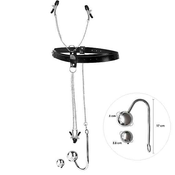 Бондажний набір із металевим анальним гаком №4 Art of Sex Blanca Bondage set with anal hook №4 Sex Aura Київ