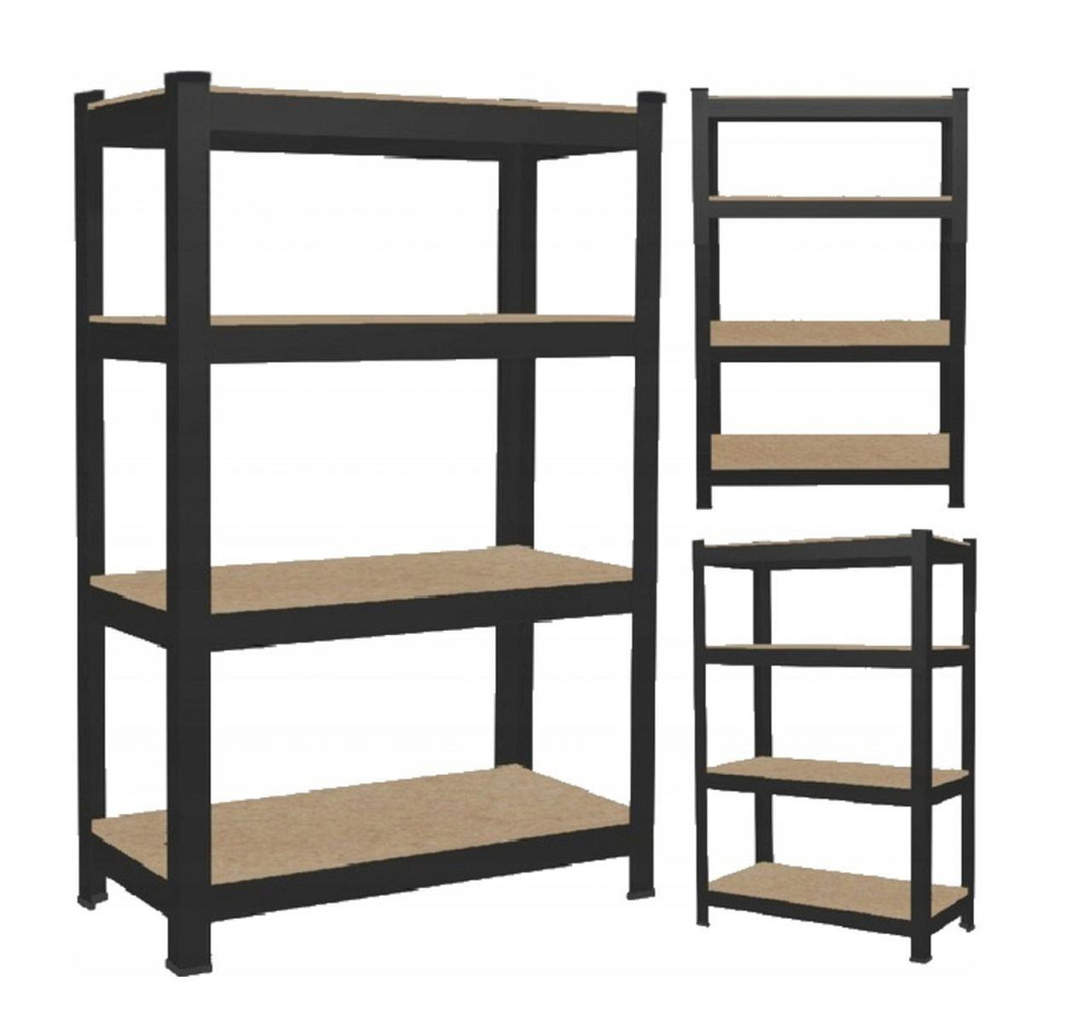 Стеллаж металлический 150x70x30 4 полки (черный) Киев - изображение 2