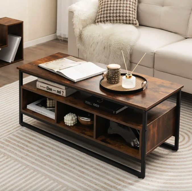 Комод тумба для дому під тв довга сучасна з полицями Costway Mary в стилі лофт Київ - фото 5