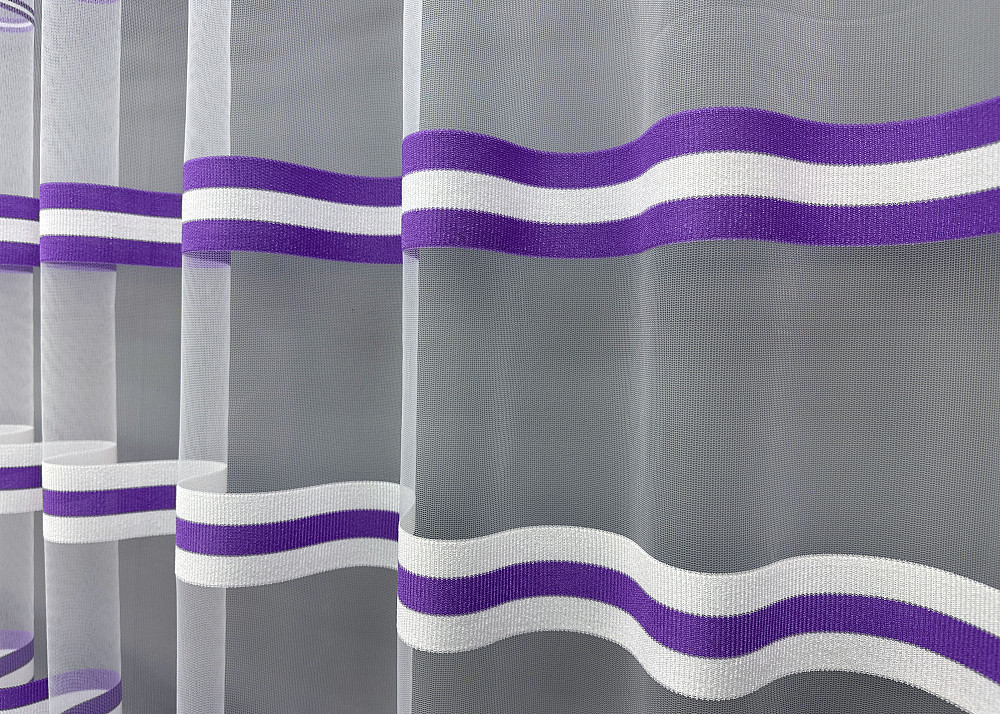 Тюль VR-Textil 1770т Фатин смуги Фіолетовий з білим 350х270 см (49-343) Київ - фото 5