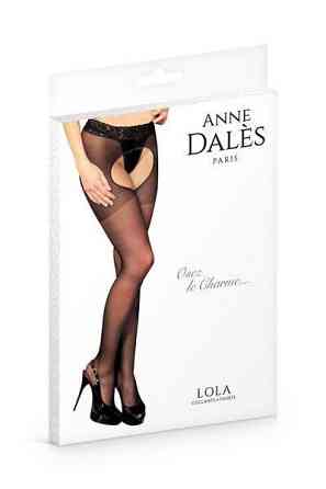 Колготки-панчохи з поясом Anne De Ales LOLA T1 Black, з доступом і відкритою попою Sex Aura Київ