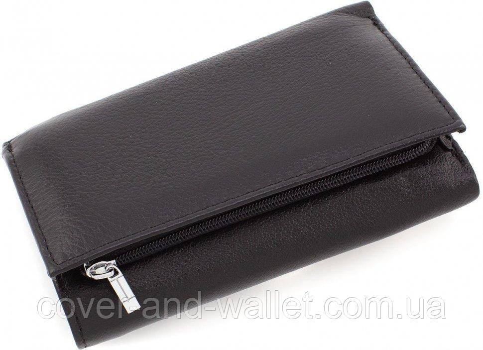 Бордовый женский кожаный кошелек среднего размера на магнитах Marco Coverna 1418 Черный Киев - изображение 2