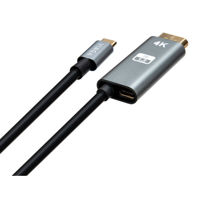 Кабель мультимедийный USB-C to DisplayPort M 1.5m v1.2 4K60Hz PD 100W port Vinga (VCPVCCD1215PD) Винница - изображение 2