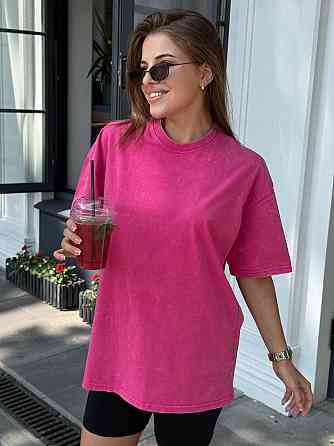 Велосипедки и футболка варенка тай дай оверсайз Малиновый M-L Харьков