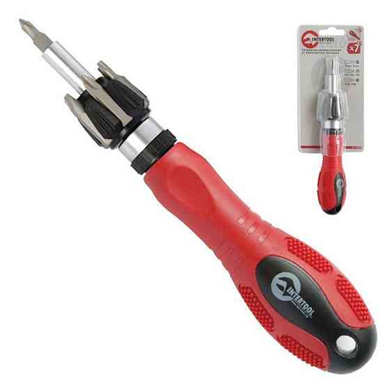 Викрутка реверсивна з комплектом насадок 7од. Мукачево