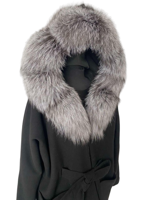 Женское пончо с чернобуркой Черный Харьков - изображение 2