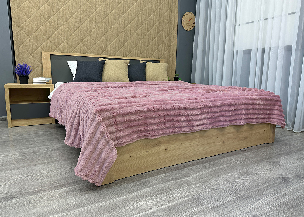 Плед-покривало смужка Шарпей 210х220 см (+-10см) Пудровий (87-199) Київ - фото 4