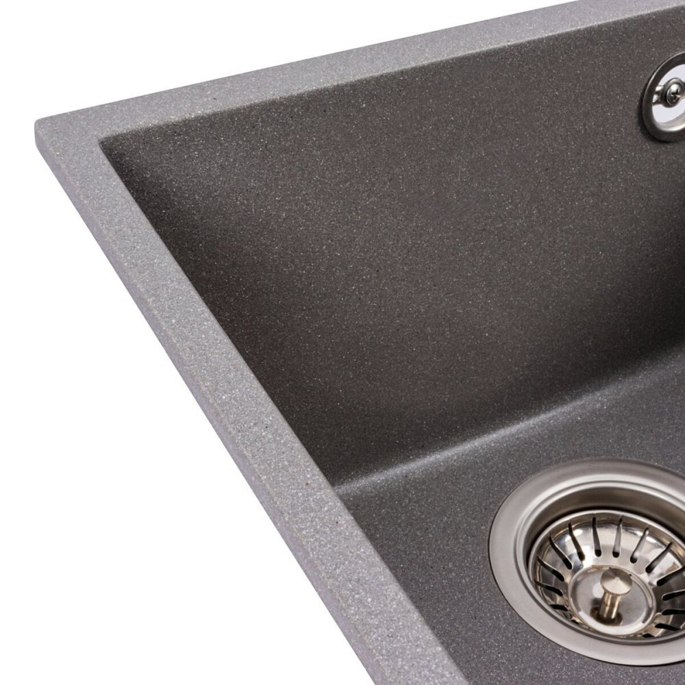 Гранітна мийка для кухні VALESO ROXY 3744 матова Сірий мусон Коломыя - изображение 5