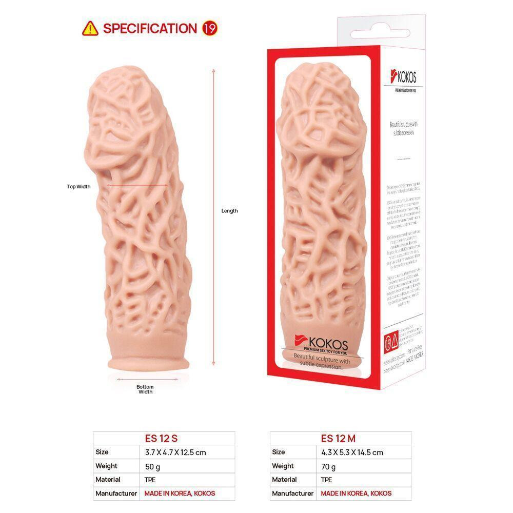 Насадка на член Kokos Extreme Sleeve ES.12 розмір M, потовщувальна, стимулюючий рельєф Sex Aura Київ - фото 6