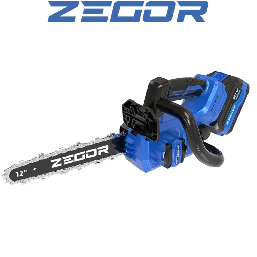 Аккумуляторная цепная пила ZEGOR CSAX-21BL-12 : шина 30 cм (акум 2шт-21V 6.0Ah и ЗУ) Киев - изображение 2