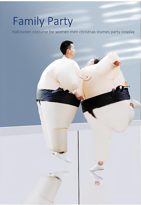 Надувний костюм Сумо RESTEQ - костюм борця Sumo для дорослих (зріст 150-200 см), карнавальний прикольний костюм з вентилятором для Київ - фото 3