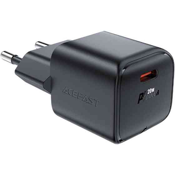 Зарядний пристрій USB-C 20W Gan A73 mini Fast Charger Black Acefast Винница