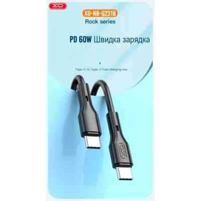 Дата кабель USB-C to USB-C 1.0m NB-Q231B 60W Black XO (NB-Q231B-BK) Винница