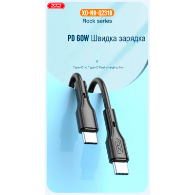 Дата кабель USB-C to USB-C 1.0m NB-Q231B 60W Black XO (NB-Q231B-BK) Вінниця - фото 4