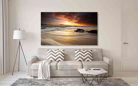 Картина холст в гостиную / спальню   Морський захід сонця  MLP_125 40x80 см Киев