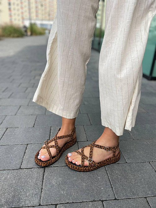 Dino Vittorio Босоніжки замшеві жіночі леопардові літні / Босоніжки натуральна замша Dino Vitto Коломыя - изображение 2