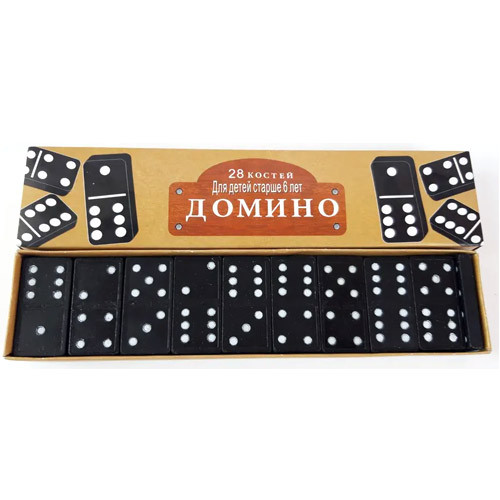Настольная игра Домино, 28 костей, черные, пластик Винница - изображение 3