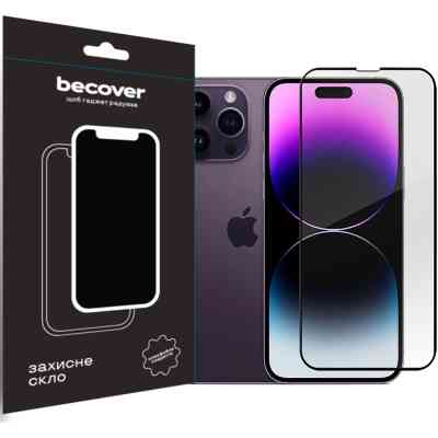 Стекло защитное BeCover Apple iPhone 14 Pro Black (707968) Винница