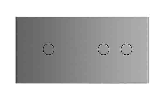 Розумний сенсорний ZigBee вимикач 3 сенсора (1-2) Livolo сірий скло (VL-C701Z/C702Z-15) Коломыя