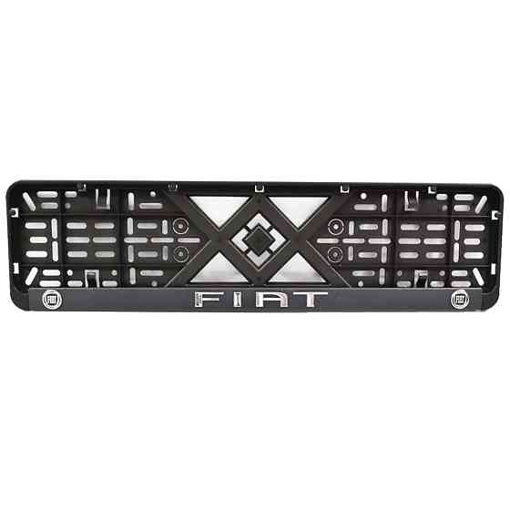 Рамка номерного знаку хром надпис Fiat пластик чорна 1шт Київ