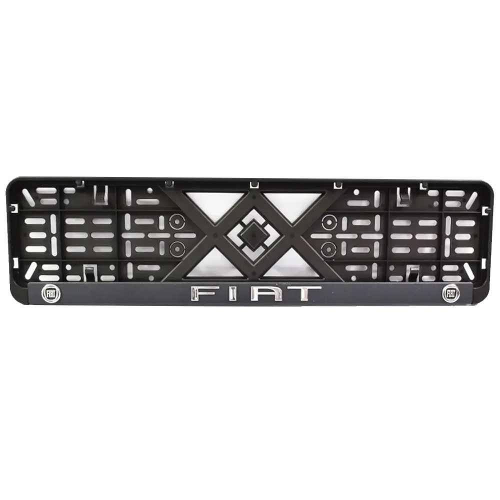 Рамка номерного знаку хром надпис Fiat пластик чорна 1шт Київ - фото 1